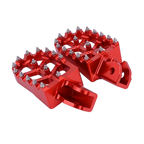 Jfg Racing Billet Mx Wide Foot Pegs Footpegs Foot Pedals Rests - For Crf150F 03-19 Crf230F 03-19- Red #TOP2