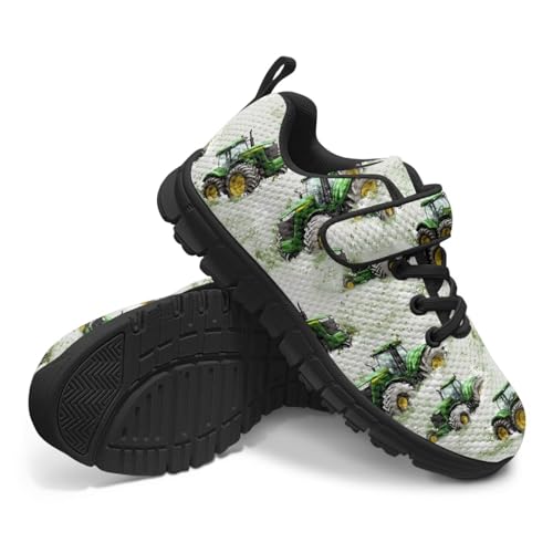 Tractors Shoes for Boys Size 11 Kids School Sneakers Breathable Mesh Low Top Walking Shoes Casual Anti-Slip Athletic Running Shoe with Adjustable Strap