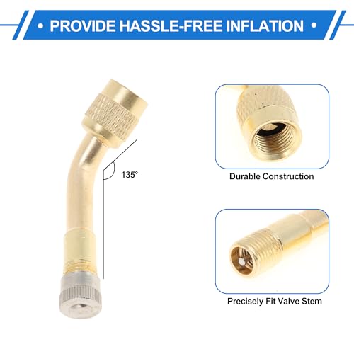 Image of Motoforti 1set 135 Degree Copper Tire Valve Extension with Flexible Plastic 350mm Tyre Valve Inflation Adapter for Car Motorcycle RV Truck Bike