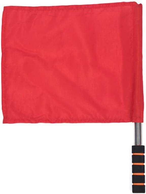 Abaodam 4Pcs Red Referee Flags with Stainless Steel Poles and Sponge Handles 7X5.5 Inch Signal Flags for Track and Field Officials and Outdoor Sports