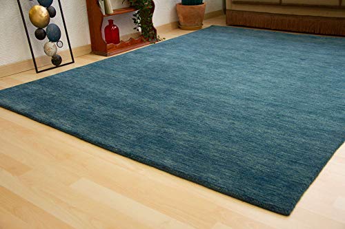 Steffensmeier Gabbeh Teppich Jaipur | 100% Schurwolle | Wohnzimmer | Schlafzimmer | Handtuft | Türkis | 90x160 cm