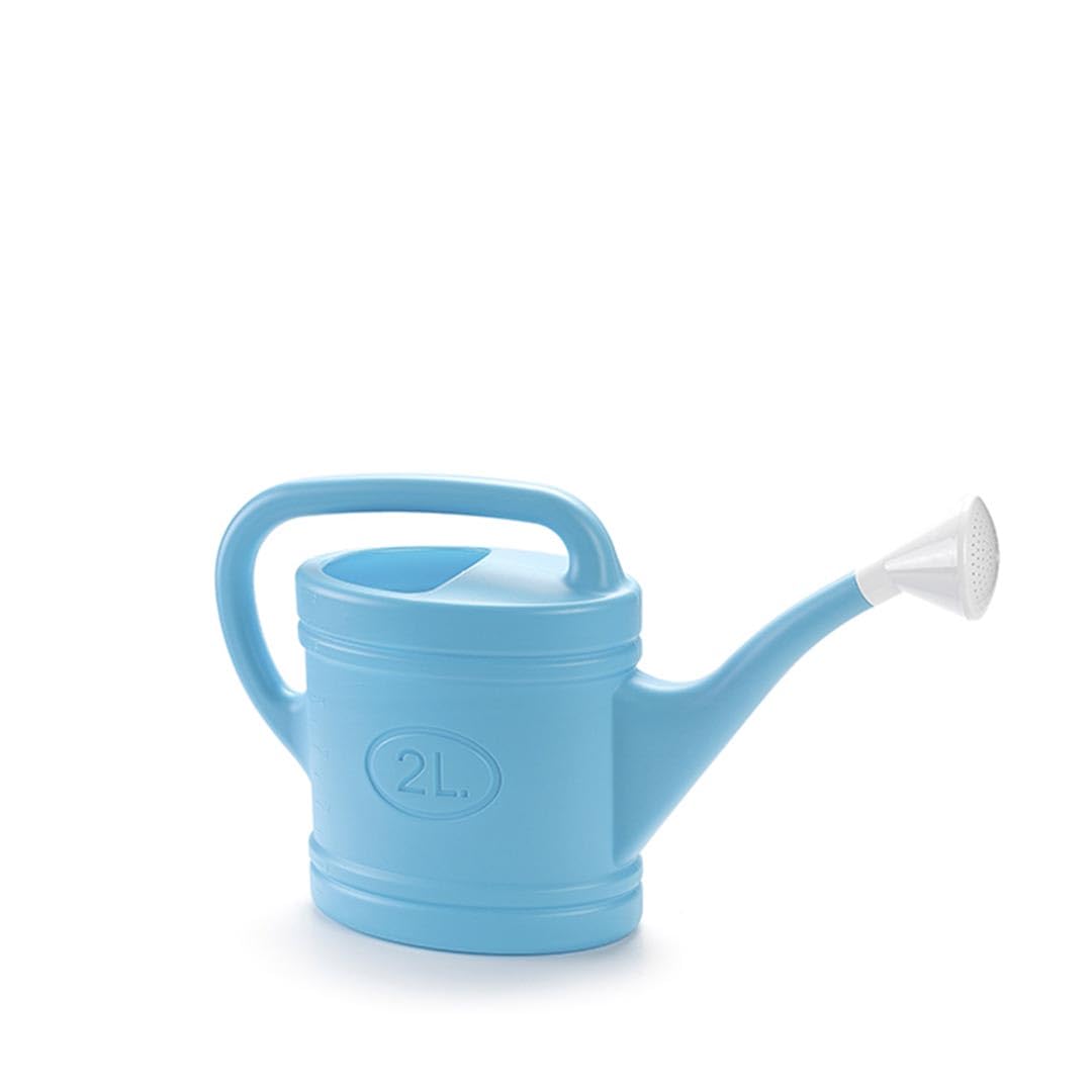 Muddy Hands Blue Plastic Garden Plant Watering Can With Removable Rose Long Reach (, 2 Litre)