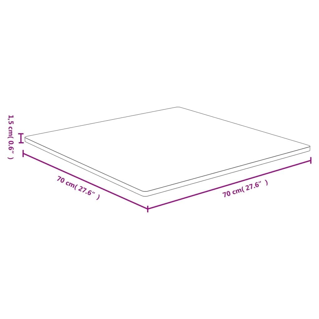 Piano da tavolo in bambù, 70 x 70 x 1,5 cm, laccato, per mobili fai da te, ripiano di ricambio, piano di lavoro, accessori per cucina, ufficio, soggiorno, esterni, stabile e versatile