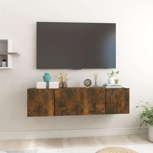 Vopese Muebles para TV Colgantes 2 uds Roble Ahumado 60x30x30 cm Mueble Comedor, Módulo TV Moderno, Juego de Muebles para Salón
