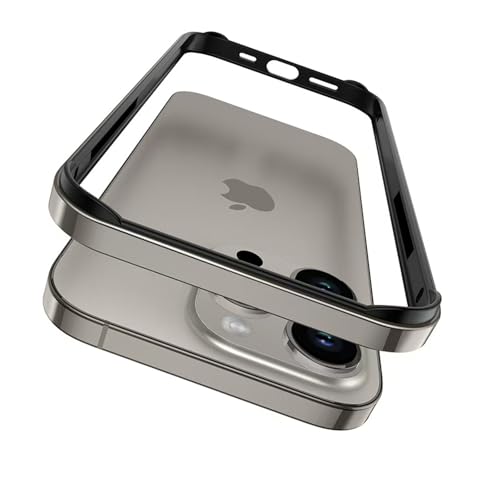 AOPNN New Aluminum Frame Metal Bumper Frame Slim Hard Case Cover for iPhone16Pro, Metal Frame with Soft Inner Bumper, Raised Edge Protection (Gray Titanium, for iPhone16 Pro)