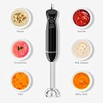 Bonsenkitchen Hand Blender, Immersion Blender with 2 Mixing Speed, Electric Handheld Blender Portable Stick Mixer with Stainless Steel Blades for Soup, Smoothie, Puree, Baby Food - Image 3
