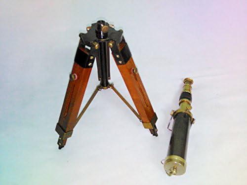 Brass Telescope Antique Vintage 9" Telescope with Wooden Tripod Stand Replica A