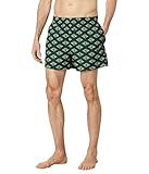 Lacoste Men's Two Tone Monogram Print Swim Trunks, Green/Flour, Medium