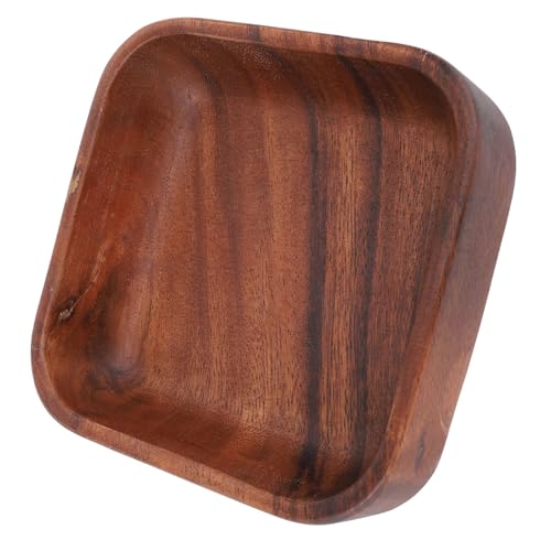 Plato para Servir de Madera, Bandeja de Madera Hecha a Mano de Estilo Chino para Pasta, Granos, Refrigerios, Diseño Cuadrado con Encanto Exquisito, para Organizar Reuniones,