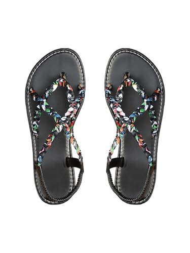 Image of Verdusa Women's Flat Sandals Strappy Dressy Ankle Strap Casual Summer Thong Sandals for Beach
