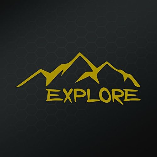 “Explore” Hiking Camping Vinyl Decal Sticker | Cars Trucks Vans Walls Laptops Cups | Gold | 6.5 inches | KCD943G