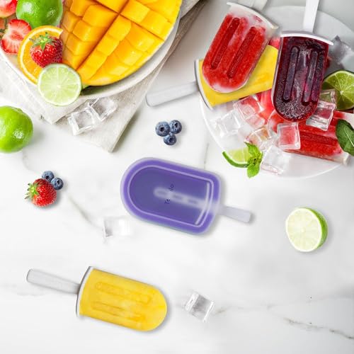 Image of Tovolo Stackable Popsicle Molds with Sticks 4 Pack Reusable Silicone Homemade Pop Maker Mold for Kids Toddlers BPA Free, Mess Free Easy Clean Drip Free Dishwasher Safe Popsicle Molds with Sticks