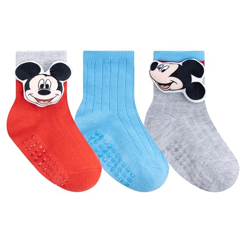 Chaussettes Disney antidérapantes bébé lot de 3 paires Mickey Minnie Princesse 3D