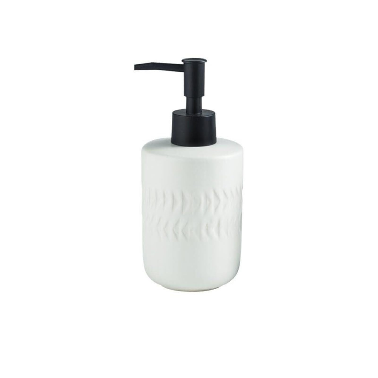 Hand Soap Dispensing Ceramic Lotion Bottle Shampoo Dispenser Hand Nordic Minimalist Dish for Bathroom(White)