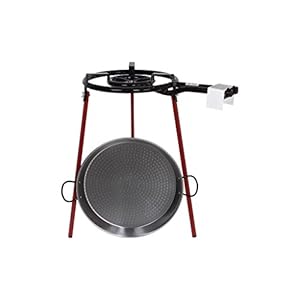 Kit paellera + quemador + patas | Incluye pellera de acero pulido | Medidas de la pallera 46 cm | Medidas del quemador 40 cm