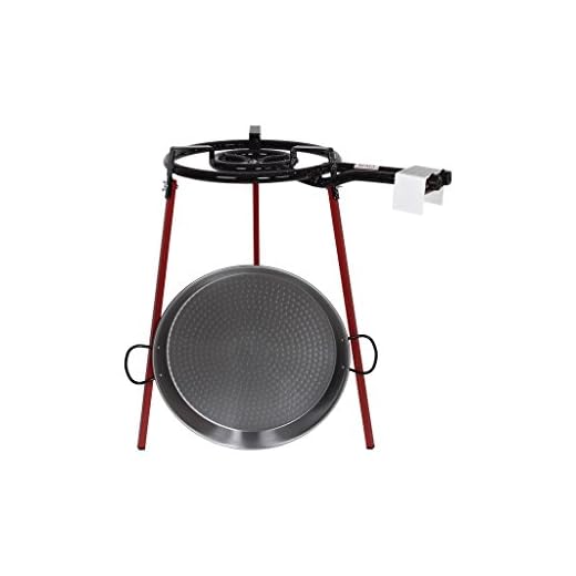 Cofan Paella-panna, brännare, ben och stativ, stål, grå, 46 cm