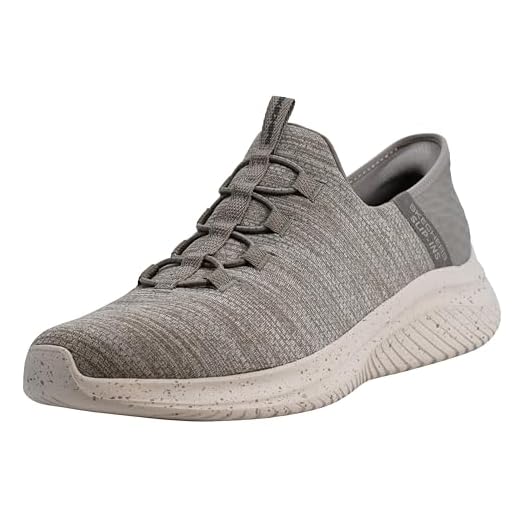 Skechers Tênis masculino Ultra Flex 3.0 Right Away Hands Free Slip-in, Cinzento-acastan, 40