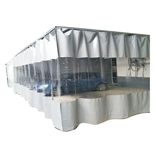 Bâche transparente avec œillets 5,6x2,7m rideau extérieur gris imperméable