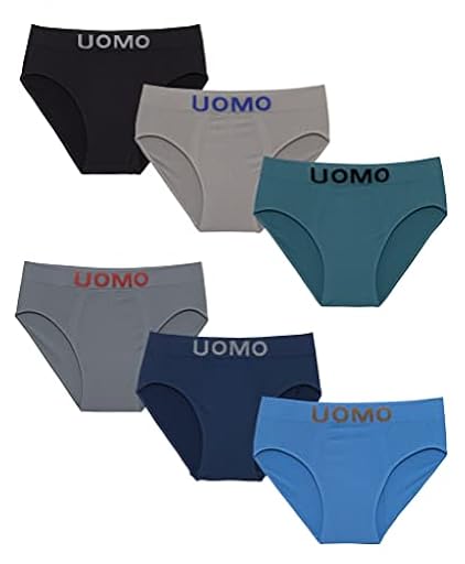 Channo Slips Calzoncillos Licra para Hombre, Invisibles, Cómodos y Suaves. Colección UOMO - Pack de 6, Multicolor, XXL | Ya disponible en tu tienda friki favorita! En mundofriki.es!