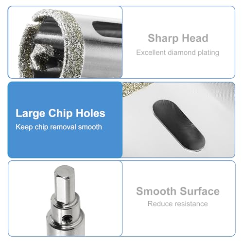 Image of 3 /4 inch / 20mm Diamond Glass Hole Saw with Center Drill Bit for Ceramic, Tile, Porcelain, Marble