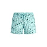 Vilebrequin, Men's Stretch Short Swim Trunks Micro Ronde Des Tortues Rainbow, M, Pacific