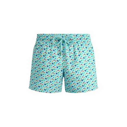 Men's Stretch Short Swim Trunks Micro Ronde Des Tortues Rainbow