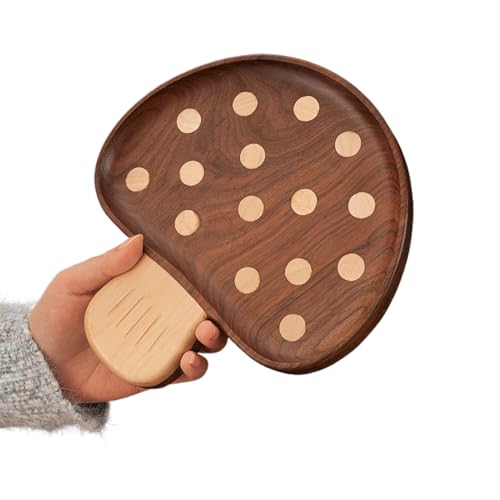 Genérico Servidor de de madera - Bandeja con temática forestal, de aperitivos de madera | Lindo accesorio para la hora de la comida del cuarto de niños con forma de hongo para el desayuno, present