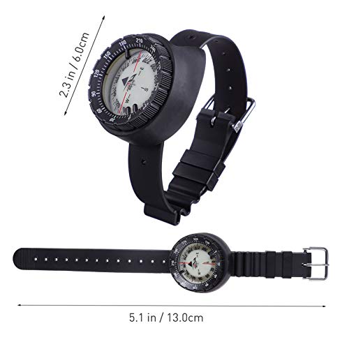 BESPORTBLE 1 pulseira luminosa à prova d'água com bússola e bússola de equilíbrio para mergulho ao