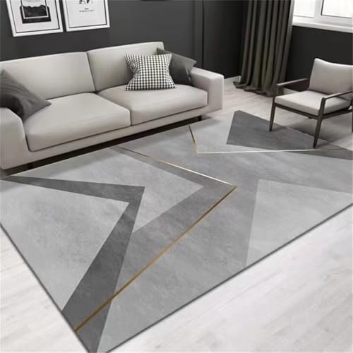 Tapis pas cher 200x300cm et moquette salon gris moderne - 2