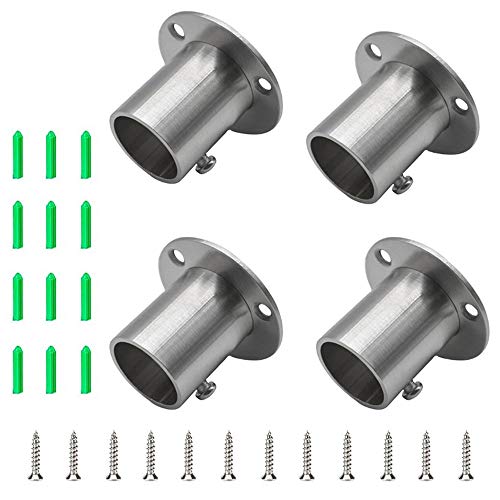 4 pièces en acier inoxydable épais avec bride de pied haut pour siège de placard, support de rail pour accrocher, 25 mm d'épaisseur Cover
