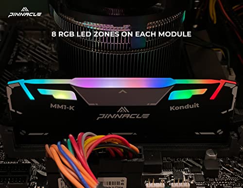 Image of Timetec Pinnacle Konduit RGB DDR4 3200MHz PC4-25600 CL16-18-18-38 XMP2.0 Overclocking 1.35V Compatible for AMD and Intel Desktop Gaming PC Memory Module RAM (RGB Black, 32GB KIT(4x8GB))