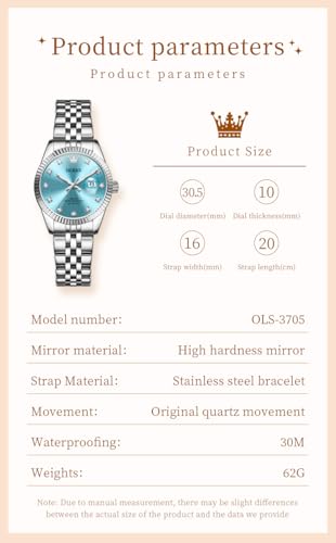 Image of OLEVS Gold Watches for Women Original Luxury Small Square Diamond Wrist Watch Analog Quartz Stainless Steel Waterproof Stylish Ladies Watch Date
