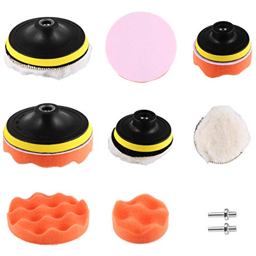 Garneck Kit de pastilha de polimento para furadeira de espuma de carro com almofadas de polimento pa