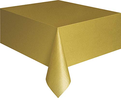 Plastic Disposable Party Tablecloth (Gold) by Party Tableware