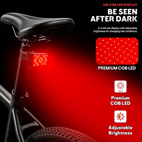 XIFOWE Smart Bike Tail Light, DIY Patterns & Text, USB-C Rechargeable, IPX5 - image 2