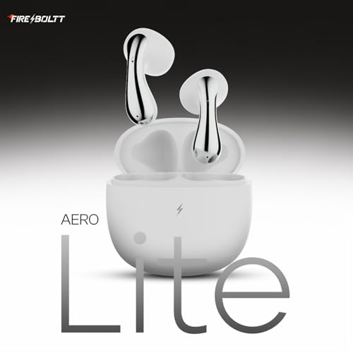 Image of Fire-Boltt Aero Lite TWS Earbuds Custom EQ Wireless Bluetooth 5.4 Music & App Support 50H Playtime Fast Charging Case 50ms Low Latency for Gaming Touch Controls Polar White