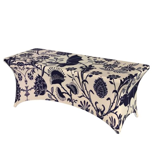 Housse de table extensible rectangulaire en élasthanne imprimé chic