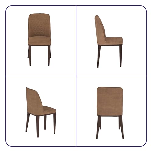 Image of Wakefit Venza Metal Dining Chair - Napoli Tan