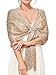 Aukmla Shawls and Wraps for Evening Dresses Party Scarf with Crystal Buckle Weddings Accessories for Bride and Bridesmaids (Gold)