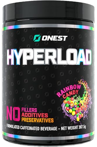 Onest Hyperload Pre Workout Supplements 387.5g | 25 Servings Workout Powder for Men & Women | Enhances Muscle Power & Energy | Caffeine, L-Citrulline Malate, Alanine, L-Theanine Sports Drink Powder