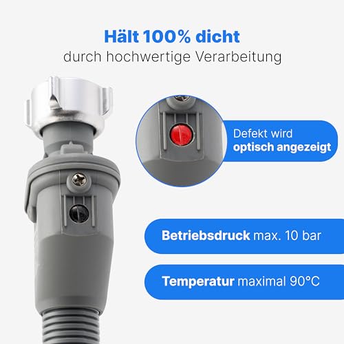 Bomann® Aquastop Wasserschlauch für Geschirrspüler und Waschmaschine | 2M Waschmaschinenschlauch | 3/4 Zoll | Zulaufschlauch Waschmaschine & Spülmaschine mit Wasserstop | Waschmaschinenanschluss 2m