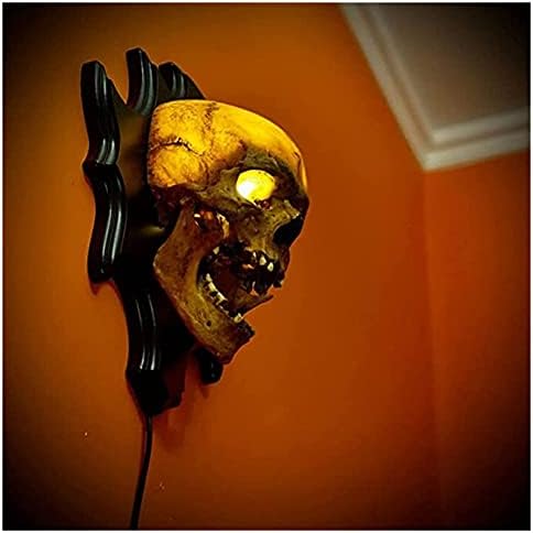 Halloween Skull Lamp, Night Light Wall Decoration, 3D Skull Lantern with Switch Control, Horror Skull Decoration lamp