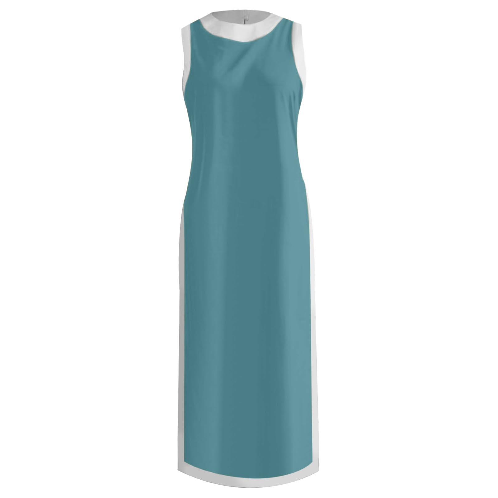 Generisch Combinaison d'été en lin pour femme, 2 pièces, col rond, débardeur et pantalon large avec poches, tenue de loisirs en coton, tenue respirante pour plage, voyage, bureau