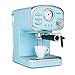 KLARSTEIN Espressionata Gusto - Macchina Caffè Espresso, Macchinetta per cappuccino, 15 Bar, Serbatoio: 1L, 1100W, Macchina da Caffè Macinato, Indicatore Temperatura, Tecnologia Easy Brewing, Celeste