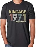 50th Birthday Gifts T Shirts for Men Vintage 1971 Original Parts Tee Funny Retro 50th Birthday...
