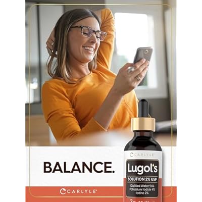 Carlyle Lugols Iodine 2 Percent | 2 fl oz (Pack of 1) | Potassium Iodide and Iodine Solution 2% Liquid Drops