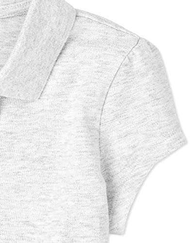 The Children's Place Camisa polo piquê de uniforme para meninas, Cinza lunar único, M