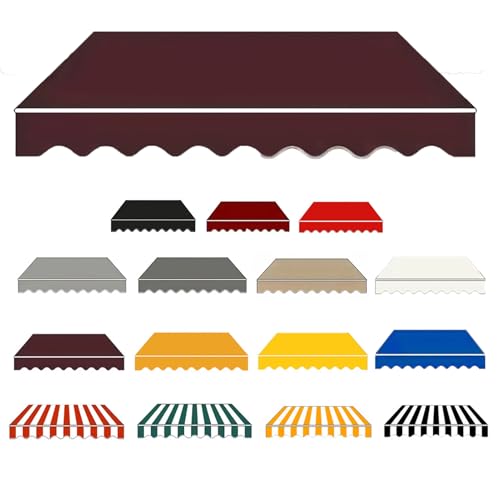 Genérico Tela De Repuesto para Toldo Manual con Faldón, Cubierta De Lona Impermeable para Toldo, Tela para Toldo Retráctil, Cubierta De Repuesto para Toldo De Patio, Jardín,Marrón,200x150cm