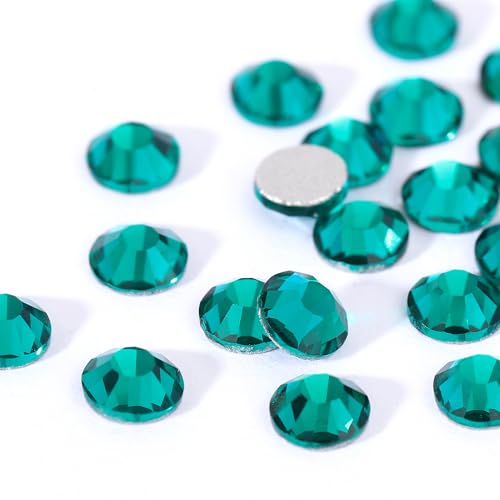 Image of Novani Crystal Rhinestones, Flatback Loose Gemstones 1440pcs Glass Rhinestones for Clothes Shoes Crafts Makeup Nail Art and DIY Decorations(SS16, Green Zircon)