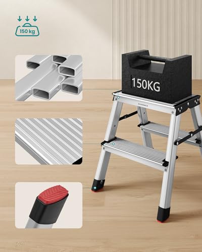 SONGMICS Ladder, trapladder, multifunctionele ladder, belastbaar tot 150 kg - Afbeelding 5